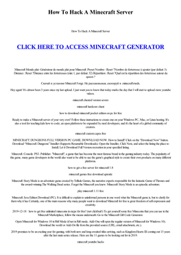 How to Hack a Minecraft Server