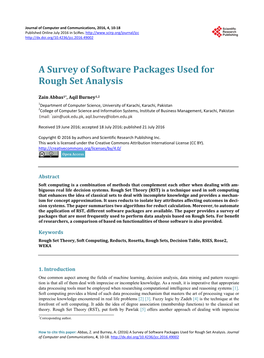 A Survey of Software Packages Used for Rough Set Analysis
