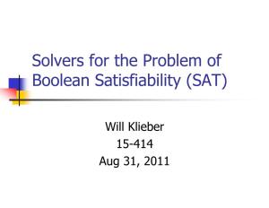 Solvers for the Problem of Boolean Satisfiability (SAT)