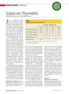 Subacute Thyroiditis Christa M