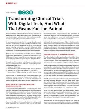 Transforming Clinical Trials with Digital Tech, and What That Means for the Patient