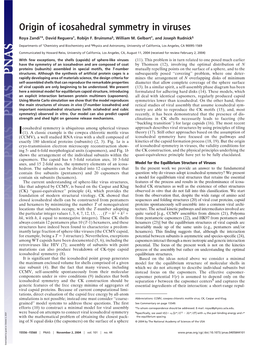 Origin of Icosahedral Symmetry in Viruses