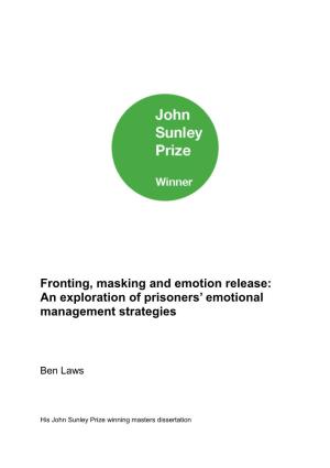 Fronting, Masking and Emotion Release: an Exploration of Prisoners' Emotional Management Strategies