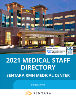 2021 Medical Staff Directory Sentara Rmh Medical Center