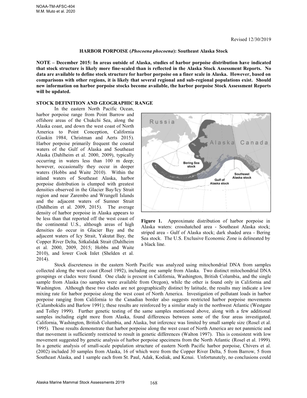 HARBOR PORPOISE (Phocoena Phocoena): Southeast Alaska Stock