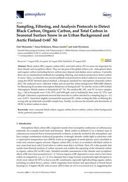 Sampling, Filtering, and Analysis Protocols to Detect Black Carbon