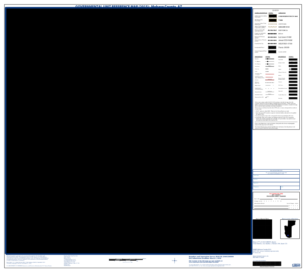 GOVERNMENTAL UNIT REFERENCE MAP (2015): Mohave County, AZ 113.928198W