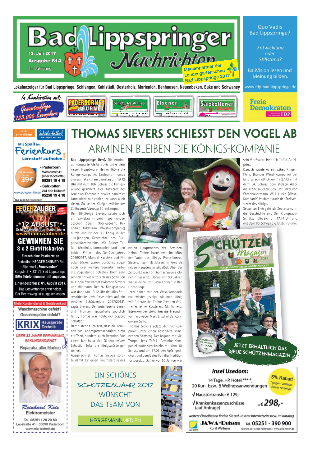 Thomas Sievers Schießt Den Vogel Ab CHÜTZEN Magazin