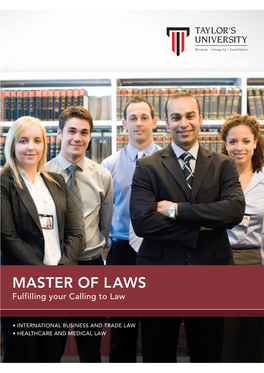MASTER of LAWS Fulfilling Your Calling to Law