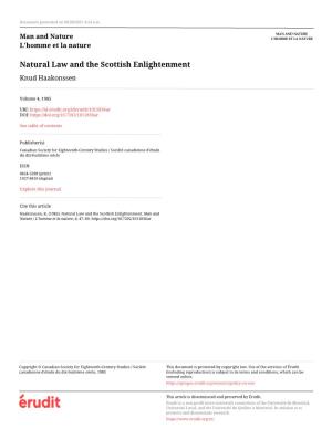 Natural Law and the Scottish Enlightenment Knud Haakonssen
