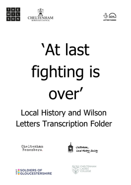 Local History and Wilson Letters Transcription Folder