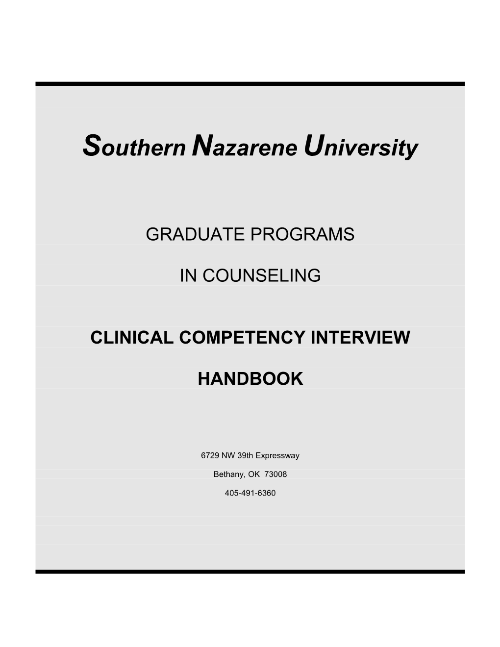 Clinical Competency Interview