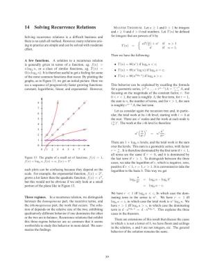 14 Solving Recurrence Relations MASTER THEOREM