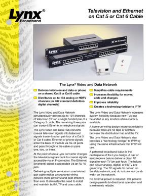 RF Video and Ethernet, Telephone Or Remote Control on Cat 5 Or Cat 6
