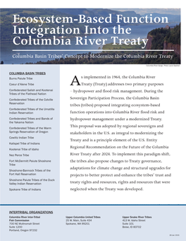 Ecosystem-Based Function Integration Into the Columbia River Treaty