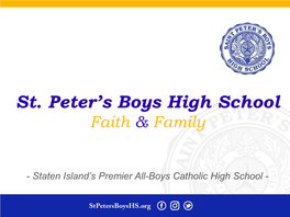 St. Peter's Boys High School Faith & Family