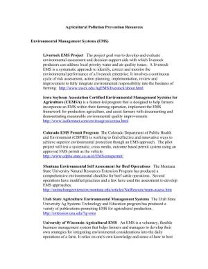Agricultural Pollution Prevention Resources