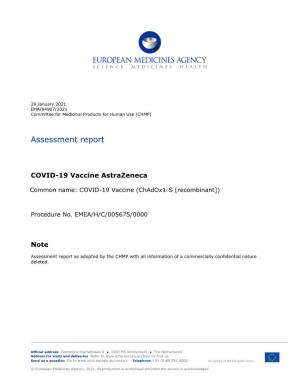 Assessment Report COVID-19 Vaccine Astrazeneca EMA/94907/2021