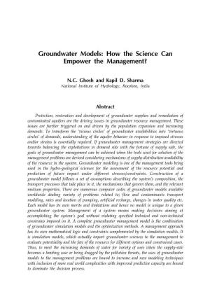 Groundwater Models: How the Science Can Empower the Management?