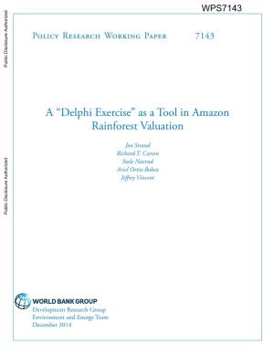 As a Tool in Amazon Rainforest Valuation