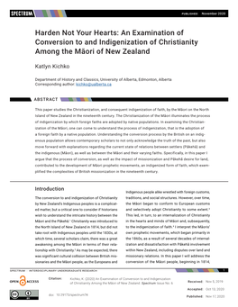 An Examination of Conversion to and Indigenization of Christianity Among the Māori of New Zealand