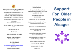 Support for Older People in Alsager