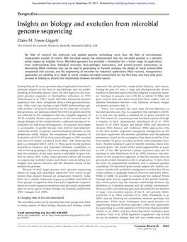 Insights on Biology and Evolution from Microbial Genome Sequencing