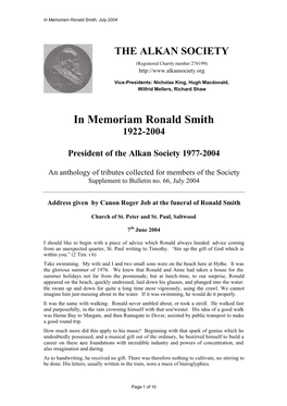 Ronald Smith Memorial