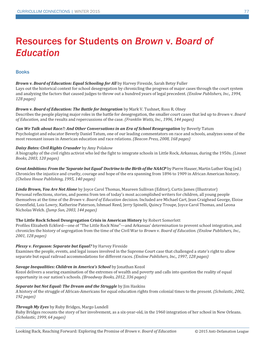 Resources for Students on Brown V. Board of Education