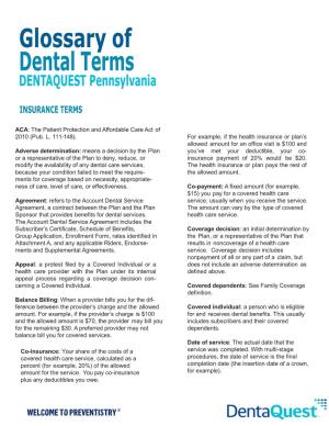 PA Marketplace Glossary of Dental Terms