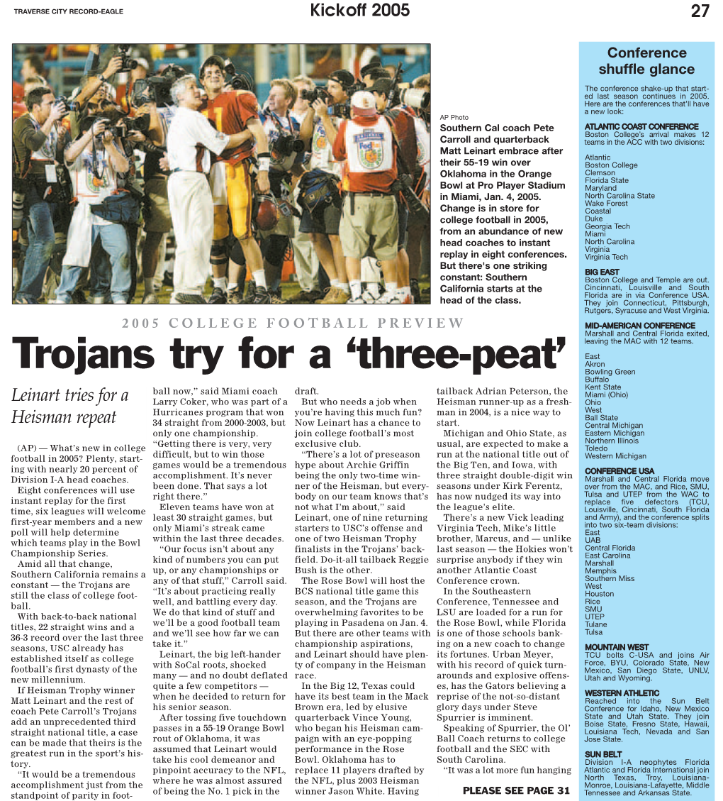 Trojans Try for a 'Three-Peat'