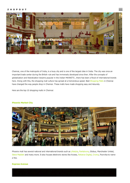 Top 10 Shopping Malls in Chennai By: Murugan Durai