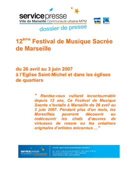 12 Festival De Musique Sacrée De Marseille