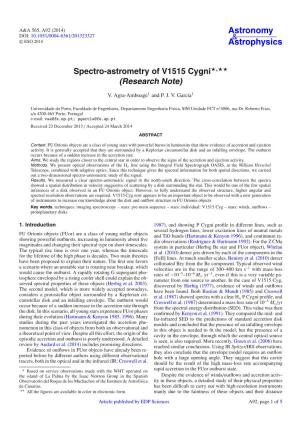 Spectro-Astrometry of V1515 Cygni⋆⋆⋆