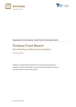 Portsea Front Beach Wave Modelling and Monitoring Investigation
