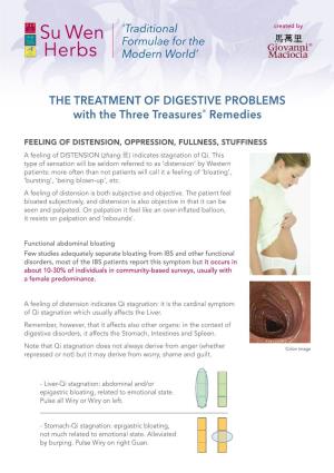 THE TREATMENT of DIGESTIVE PROBLEMS with the Three Treasures® Remedies
