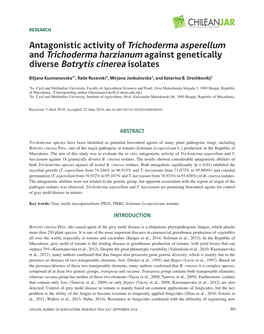 Antagonistic Activity of Trichoderma Asperellum and Trichoderma Harzianum Against Genetically Diverse Botrytis Cinerea Isolates