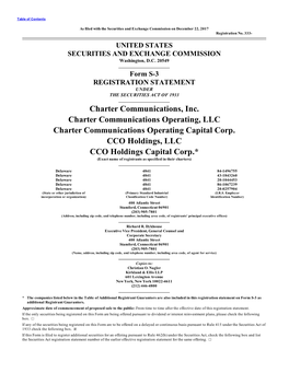 Charter Communications, Inc. Charter Communications Operating, LLC Charter Communications Operating Capital Corp