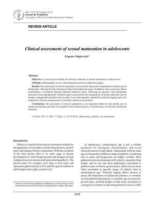 Clinical Assessment of Sexual Maturation in Adolescents