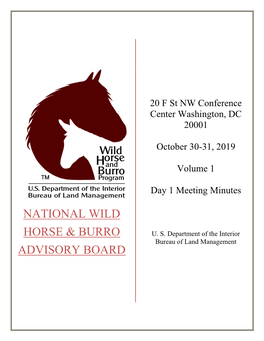 Wild Horse and Burro Advisory Board October 2020 Meeting Minutes Draft