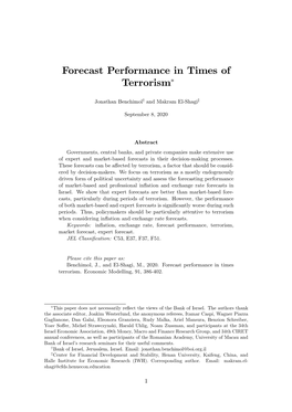 Forecast Performance in Times of Terrorism∗