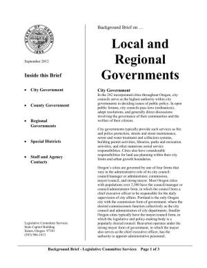 Local and Regional Governments