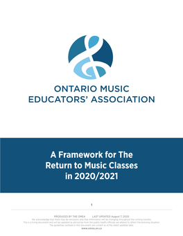 A Framework for the Return to Music Classes in 2020/2021