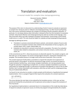 Translation and Evaluation