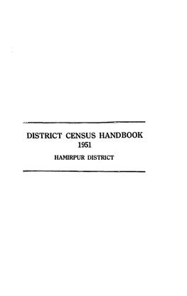 District Census Handbook, 25-Hamirpur, Uttar Pradesh