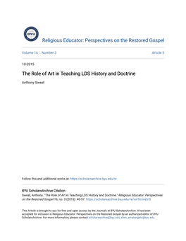 The Role of Art in Teaching LDS History and Doctrine