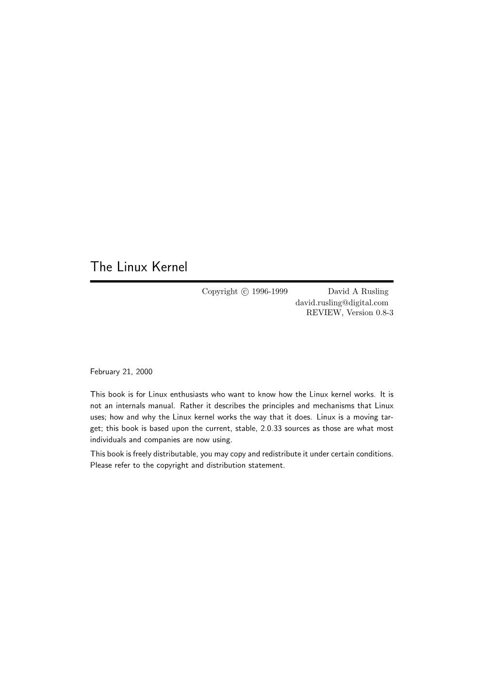 The Linux Kernel