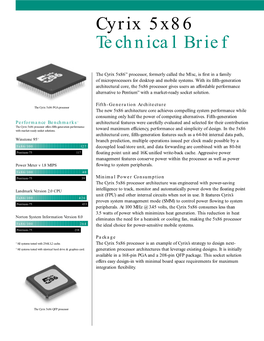 Cyrix 5X86 Technical Brief