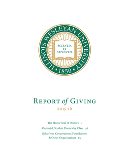 Report of Giving 2015-16