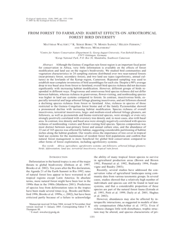 From Forest to Farmland: Habitat Effects on Afrotropical Forest Bird Diversity